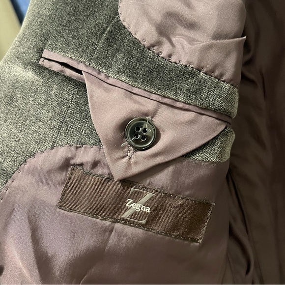 Z Zegna Slim Fit Gray Suede Dinner Jacket I Tuxedo - Picture 4 of 6